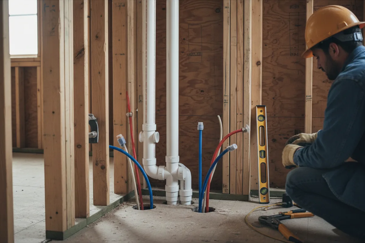 Drain and supply rough-in during Leak Detection in Yanceyville
