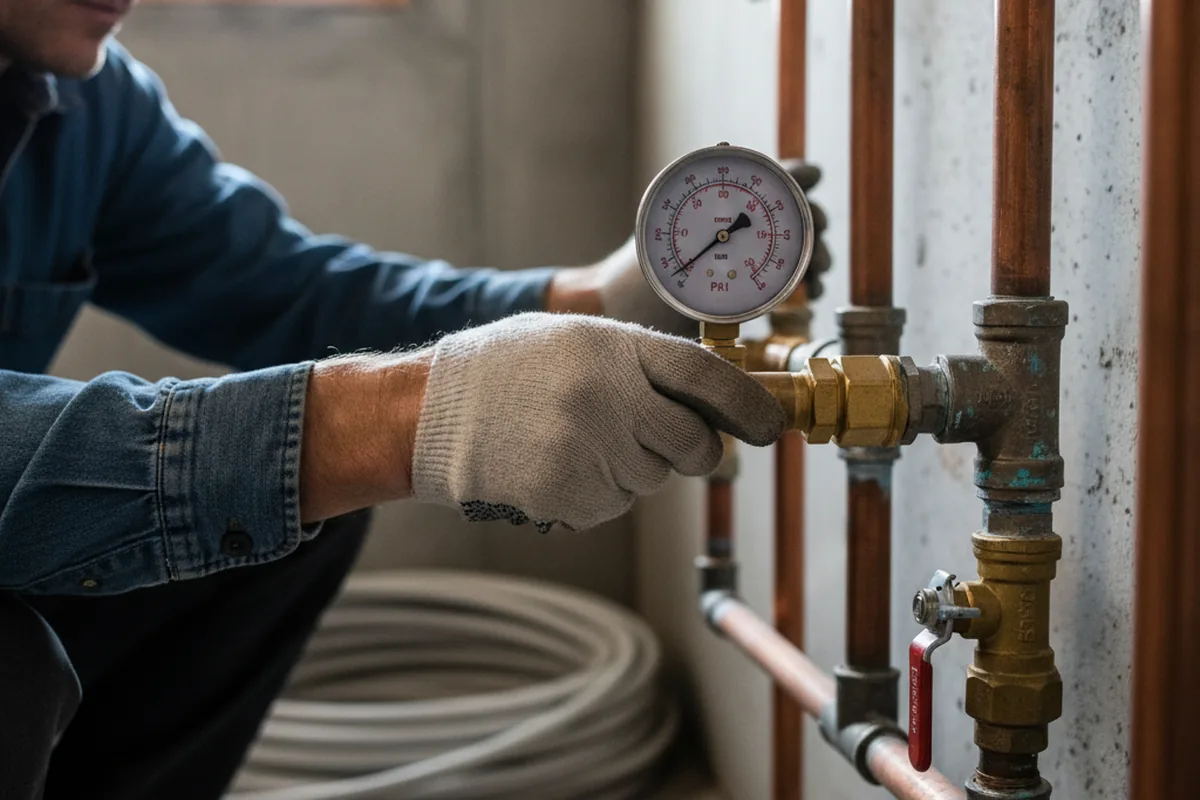 Pressure testing a repaired line during Water Line Repair in Yanceyville